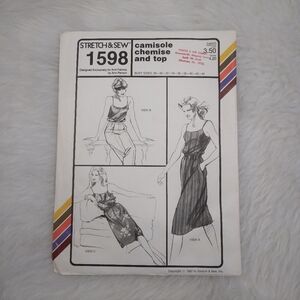 STRETCH & SEW 1598 Sz 28-44 Camisole Chemise and Top